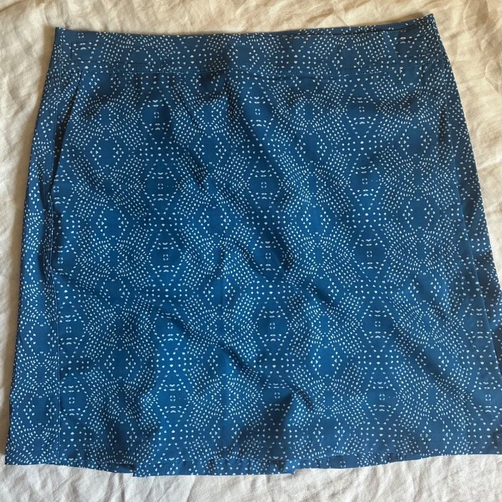 RipSkirt Hawaii Wrap Skirt Womens Large Blue‎ White Medallion Quick Dry Athletic